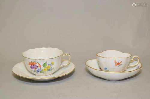 Two Sets of Meissen Germany Porcelain Tea Wares