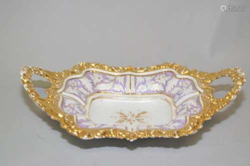 19th C. Meissen Germany Gilt Porcelain Serving Dish