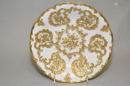 19th C. Meissen Germany Gilt Porcelain Plate