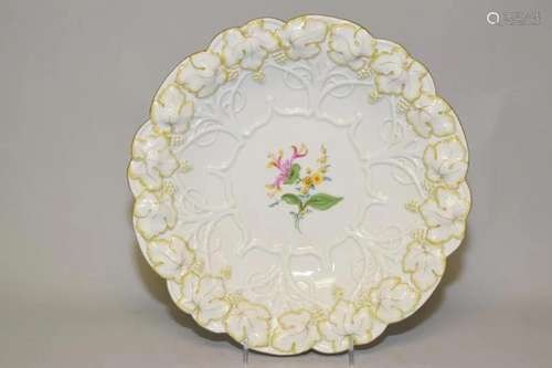 19th C. Meissen Germany Porcelain Floral Dish