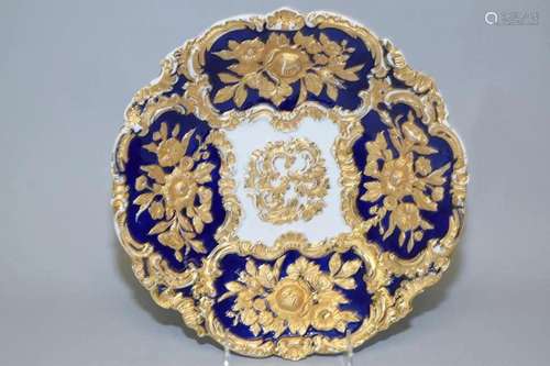 19th C. Meissen Germany Gilt Porcelain Plate