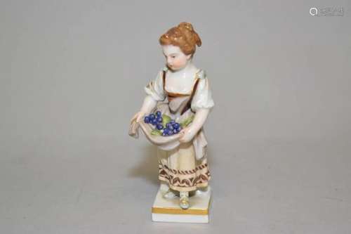 19th C. Meissen Germany Porcelain Maiden Figurine