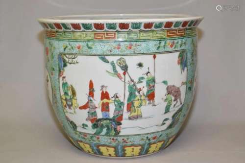 19-20th C. Chinese Porcelain Wucai Jardiniere