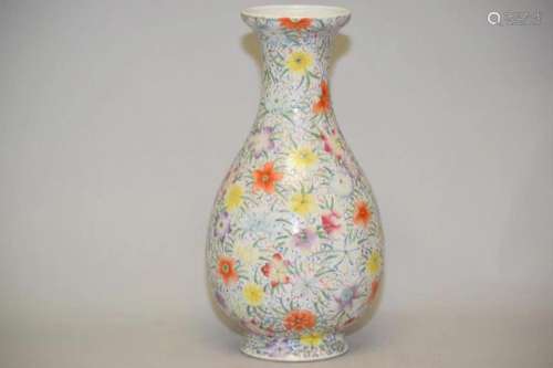 19th C. Chinese Porcelain Hundred Flowers Vase