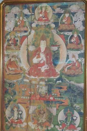 18-19th C. Chinese Tibetan Je Tsongkhapa Thangka