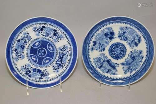 Pr. of 18-19th C. Chinese Export Porcelain B&W Plaques