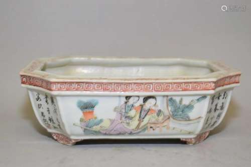 19th C. Chinese Porcelain Famille Rose Narcissus Planter