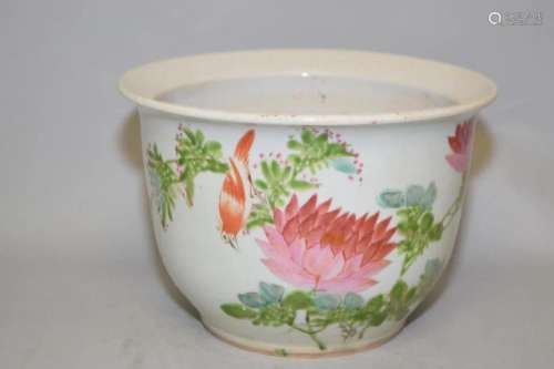 19th C. Chinese Porcelain Famille Verte Flower Pot