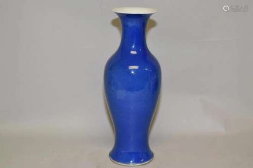 18-19th C. Chinese Porcelain Powder Blue Glaze Vase