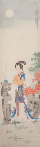 A CHINESE PAINTING OF BEAUTIFUL LADY