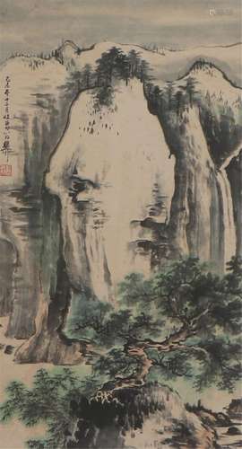 A CHINESE PAINTING OF MOUNTAINS LANDSCAPE