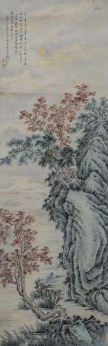 A CHINESE PAINTING OF MOUNTAINS LANDSCAPE