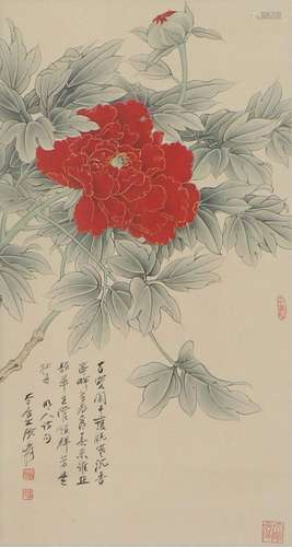 A CHINESE PAINTING OF FLOWERS