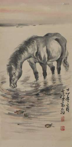 A CHINESE PAINTING OF FINE HORSE