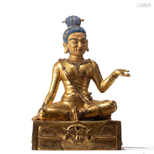 A CHINESE GILT BRONZE FIGURE OF BUDDHA STATUE