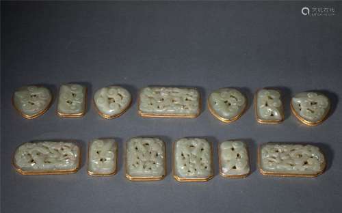 A GROUP OF CHINESE JADE PLAQUES