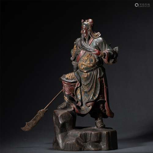 A CHINESE CHENXIANG WOOD GUANGONG STATUE