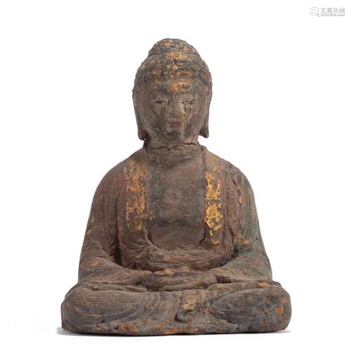 A CHINESE FIGURE OF BUDDHA STATUE