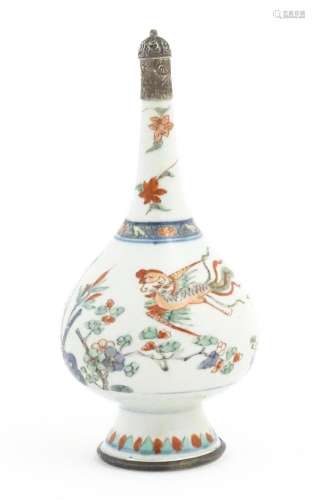 A Chinese Export famille rose rosewater sprinkler decorated ...