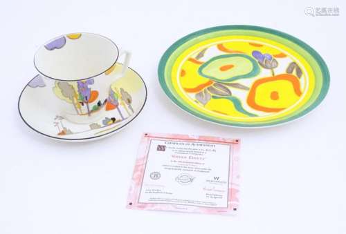 An Art Deco Tams Ware cup and saucer decorated in the Woodla...
