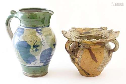 Two items of studio pottery by Vicky Buxton of Porth Llwyd P...