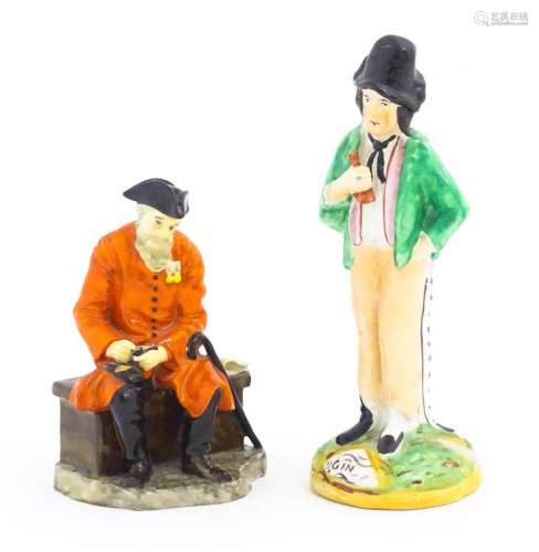 A Royal Doulton model of a seated Chelsea Pensioner, model n...