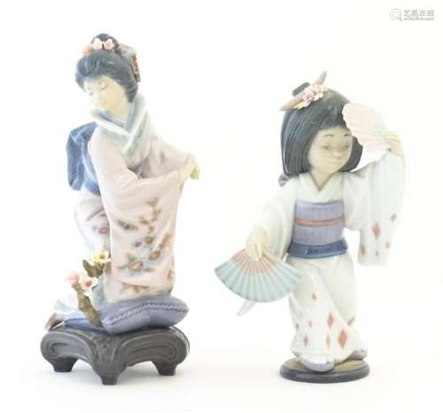 Two Lladro Japanese figures comprising Michika model no. 144...