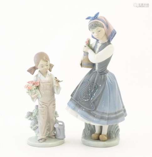 Two Lladro figures comprising Budding Blossoms model no. 141...
