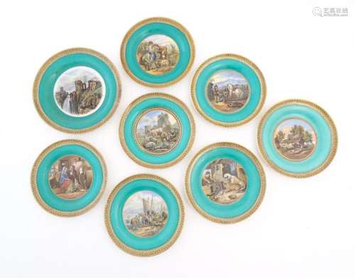 A quantity of assorted Pratt ware plates depicting various r...
