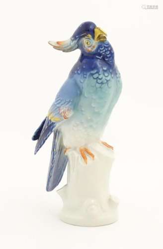 A German model of a Parrot / Cockatoo by Volkstedter Porzell...