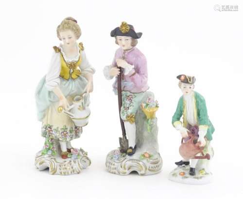 Three porcelain figures to include a Derby style figure mode...