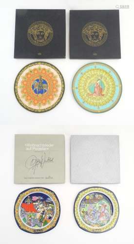 Four Rosenthal collectors plates Comprising Versace Studio-l...