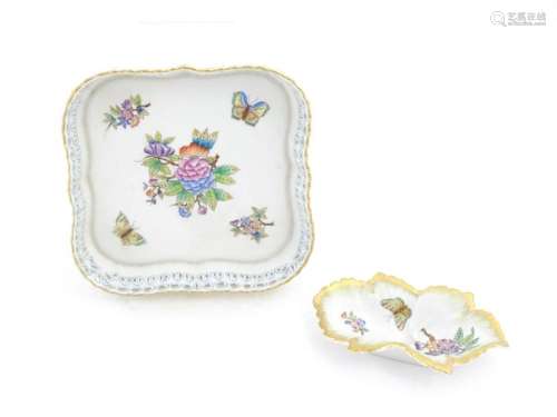 Two items of Herend porcelain decorated in the Queen Victori...