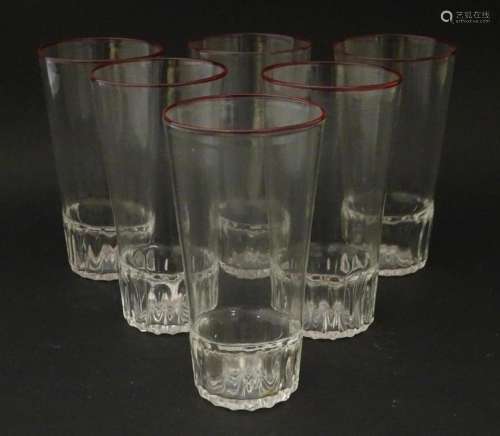 Salviati & Co. Glassware: Six Venetian glass tumblers wi...