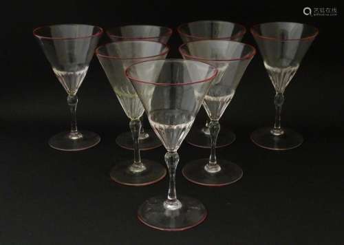 Salviati & Co. Glassware: Seven Venetian glass pedestal ...