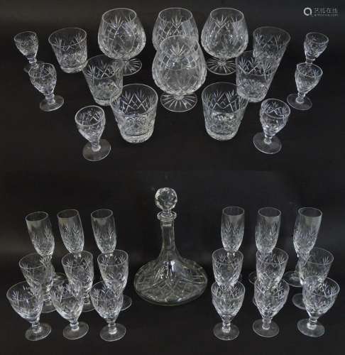 A large quantity of cut glass / crystal glassware to include...