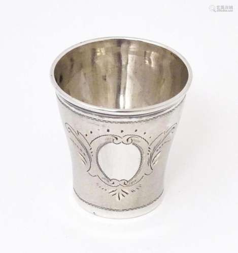 A late 19thC / early 20thC Austro Hungarian silver tot cup w...