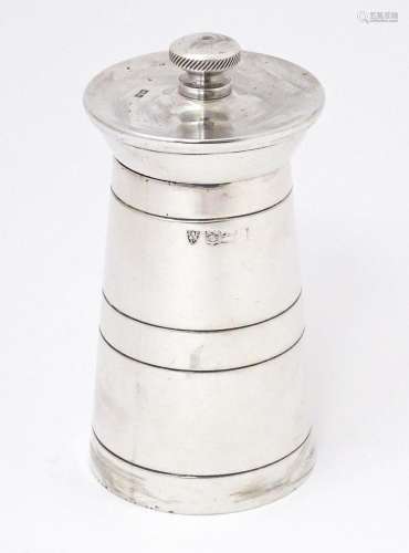 A silver pepper grinder / mill hallmarked Birmingham 1973 ma...