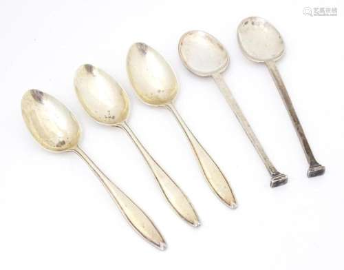 Assorted silver spoons to include three teaspoons hallmarked...