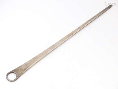 A Geo III silver meat skewer hallmarked London 1798 maker I....