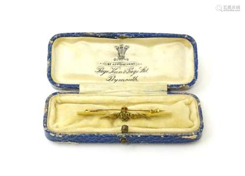 An 18ct enamelled RAF Sweetheart brooch, by page of Plymouth...