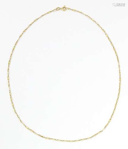 An 18ct gold chain necklace. Approx. 16" long
