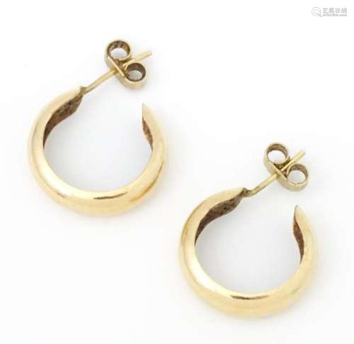 A pair of 9ct gold hoop earrings