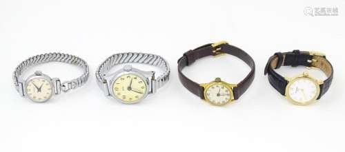 Four assorted ladies wristwatches to include examples by Tis...