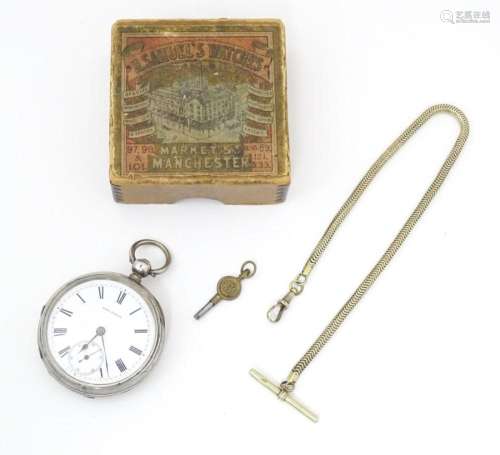 A Continental .935 silver key wind pocket watch. The dial an...