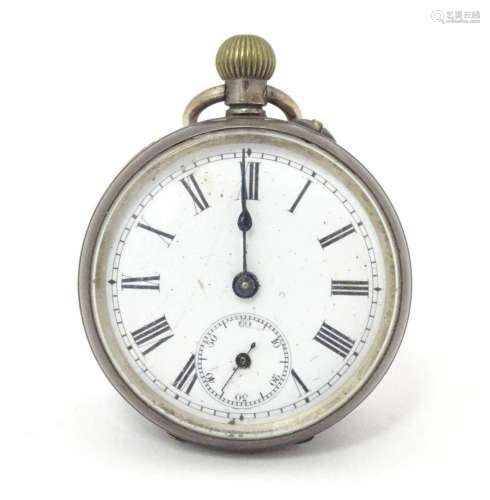 A Continental .800 silver cased fob watch, the white enamel ...