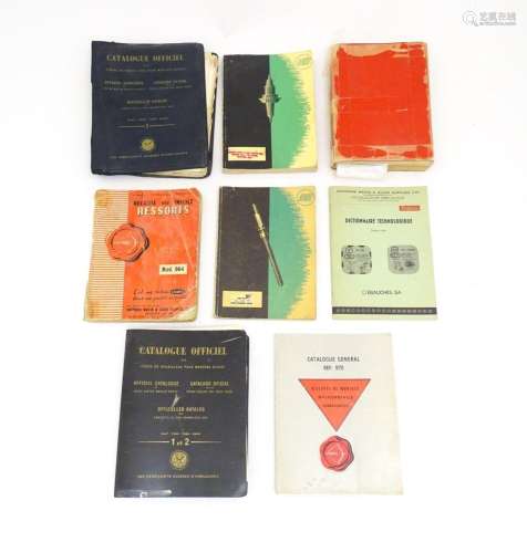 A quantity of mid 20thC watch parts supply books / horology ...