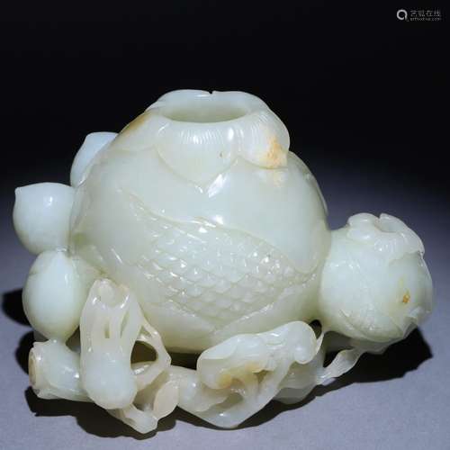 Hetian jade pomegranate water bowl