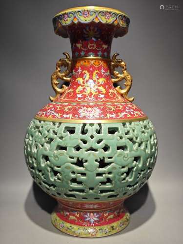 Enamel colored amphora bottle