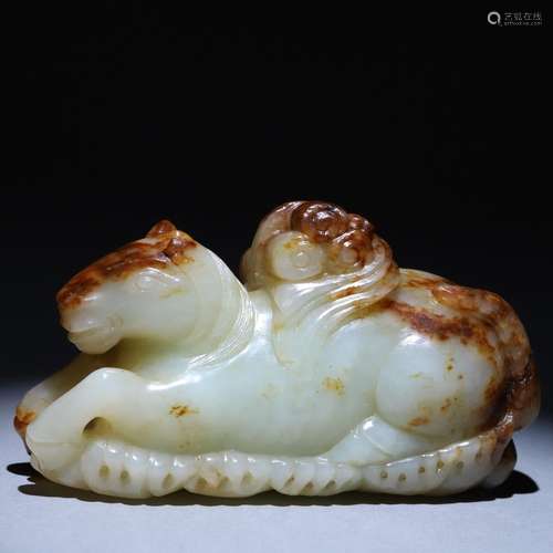 hetian jade horse ornament